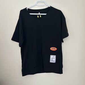 Black Short Sleeve Tee with Crew Neck